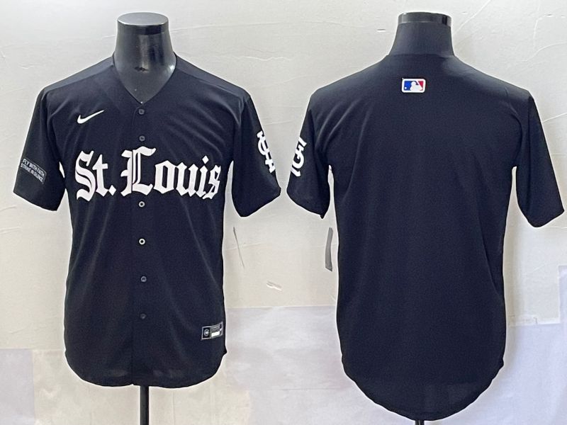 Men 2025 St.Louis Cardinals Blank Black Five generations Joint Name Nike MLB Jersey style 2
